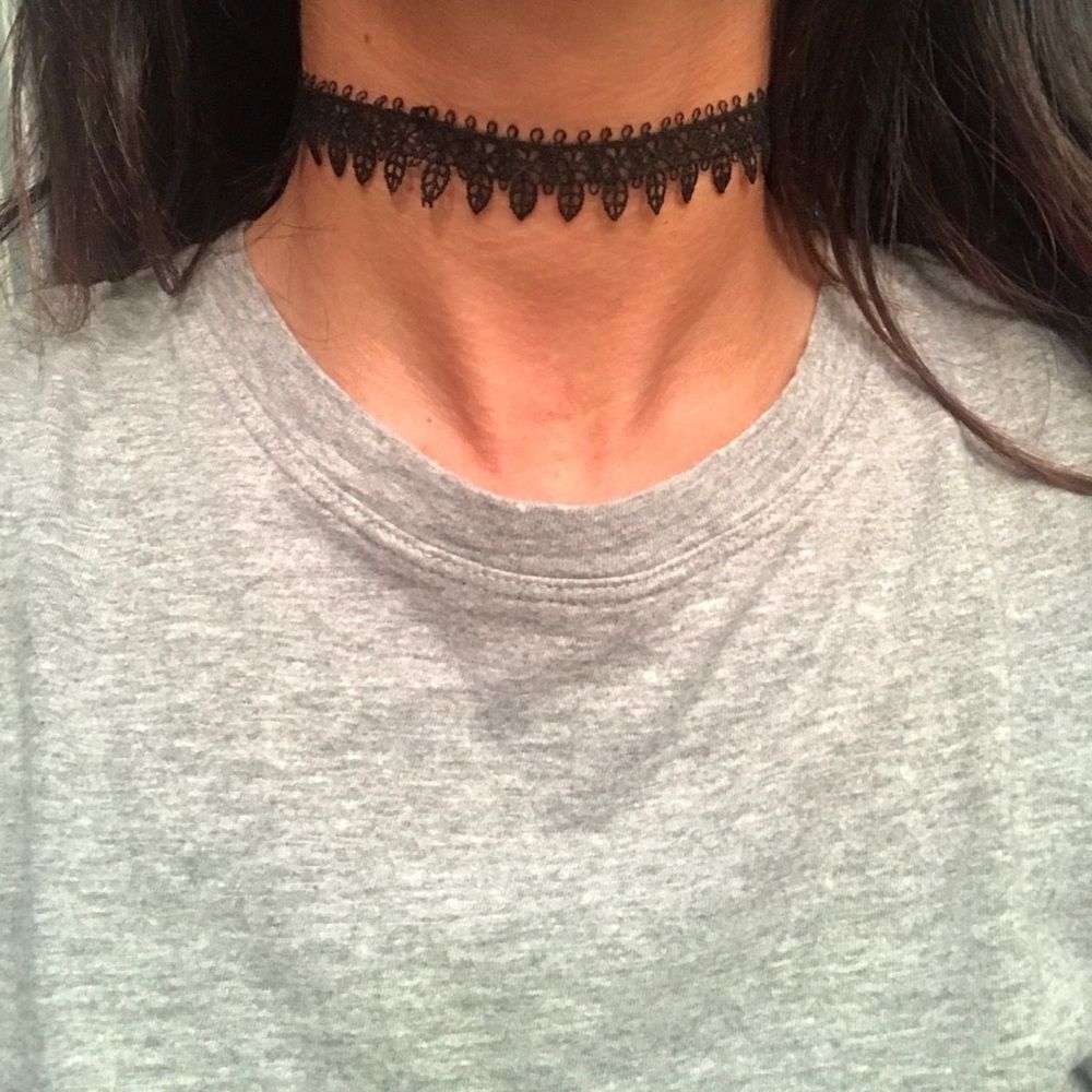NEW Black Lace Thick Choker with Adjustable Clasp